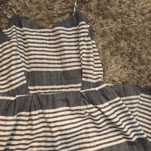 blue and white chambray dress